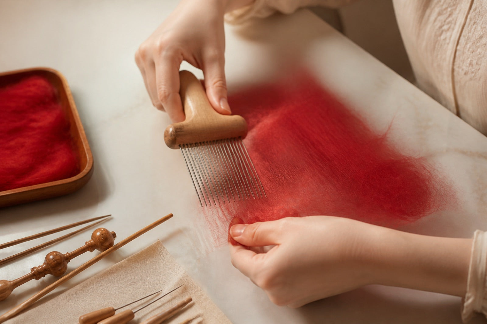 Ronghua silk flower making process by hand