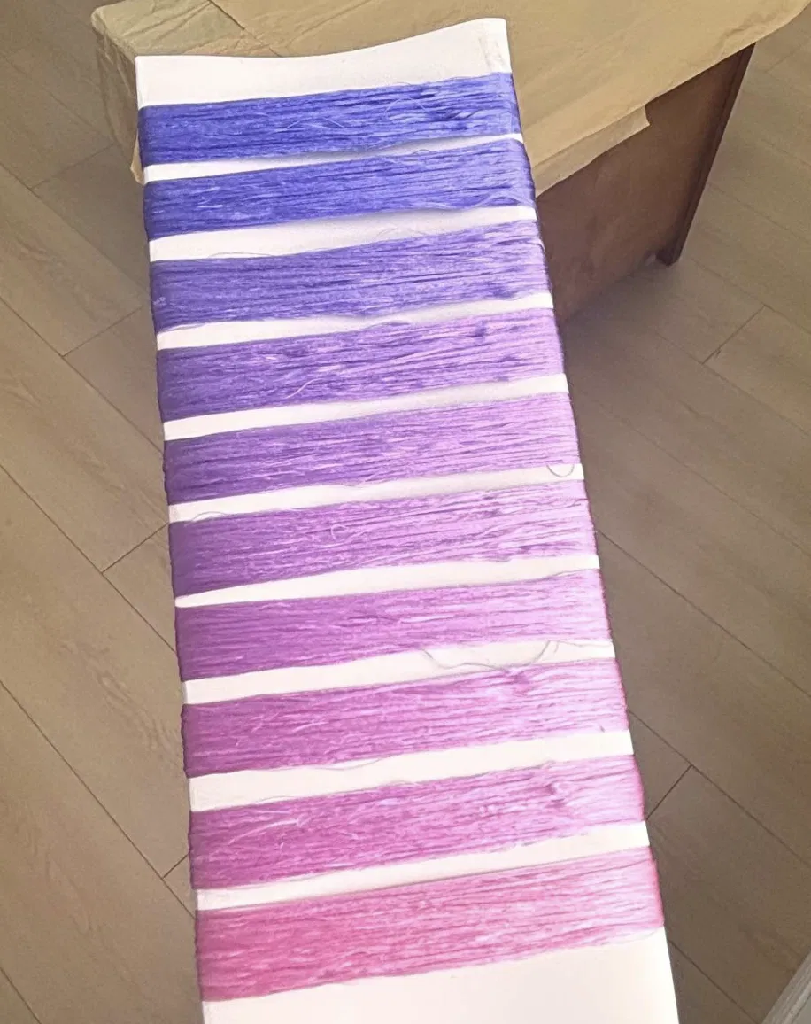 Mulberry silk dyed in soft purple and pink gradients